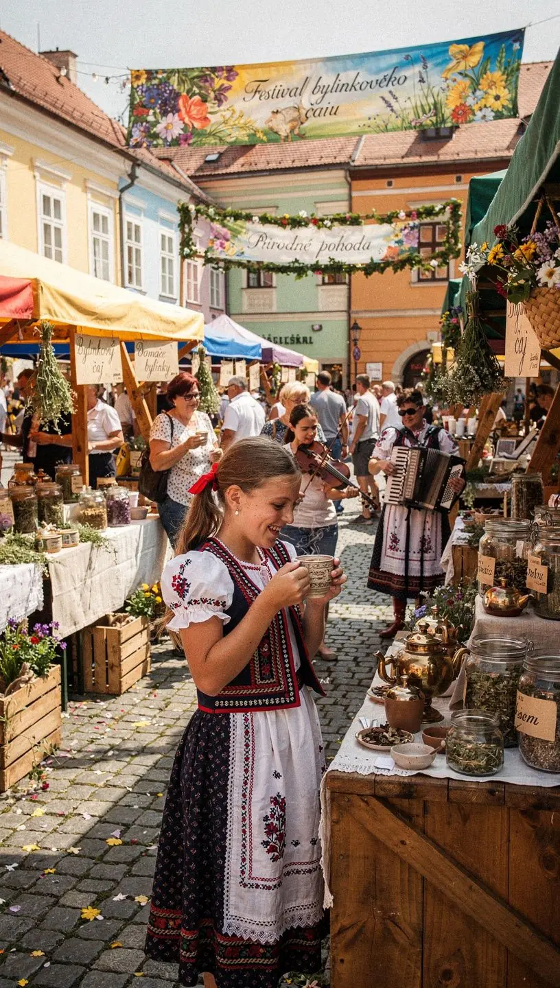 Relaxujúca scéna s človekom, ktorý si vychutnáva čaj na terase v prírode