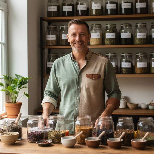 Detailný záber na jemné lístky mäty v čaji s kvapkami rosy